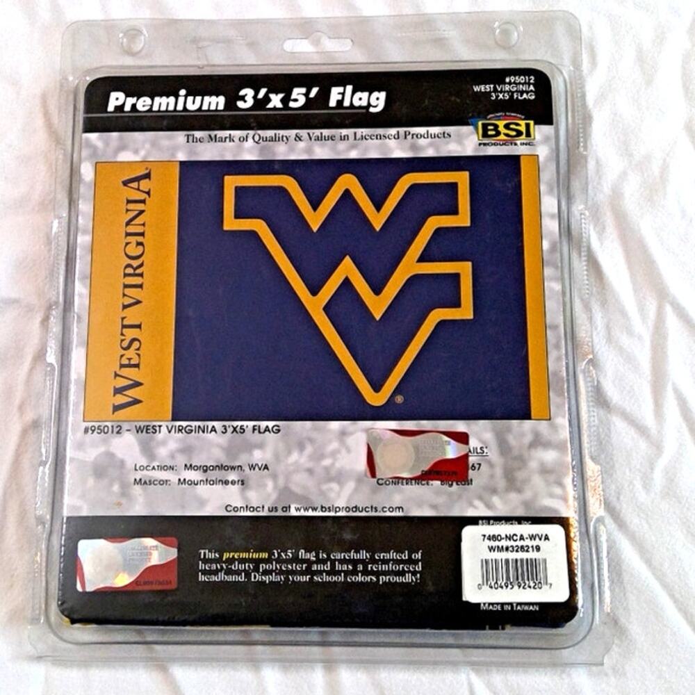 NIP BSI Products West Virginia Mountaineers 3' x 5' Flag Gold/Blue NCAA